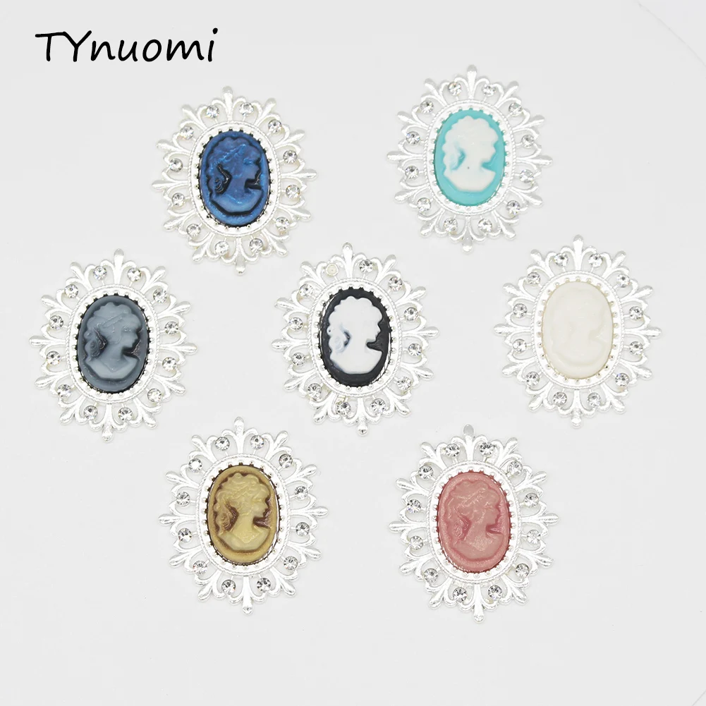 New 10Pcs 24*28mm beauty head Resin Silver Metal Rhinestones Button for Sewing Hair Wedding Cards DIY Accessories Decorative
New 10Pcs 24*28mm beauty head Resin Silver Metal Rhinestones Button for Sewing Hair Wedding Cards DIY Accessories Decorative