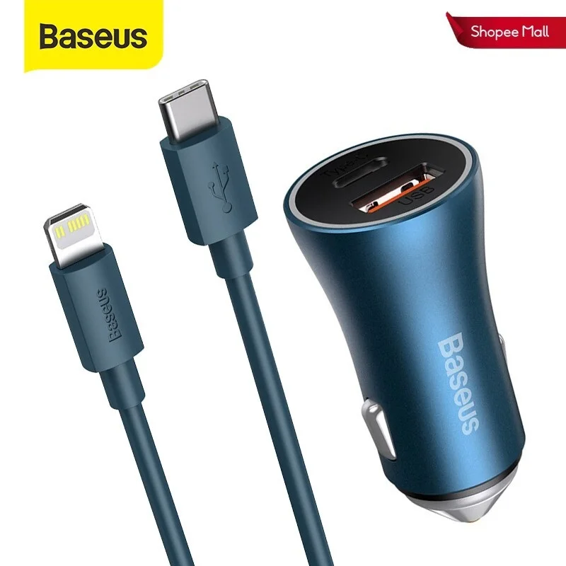 Baseus Golden Contactor Pro Dual Quick Charger Car Charger U+C 40W(With Baseus Simple Wisdom Data Cable Type-C to iP 1m)Blue
Baseus Golden Contactor Pro Dual Quick Charger Car Charger U+C 40W(With Baseus Simple Wisdom Data Cable Type-C to iP 1m)Blue