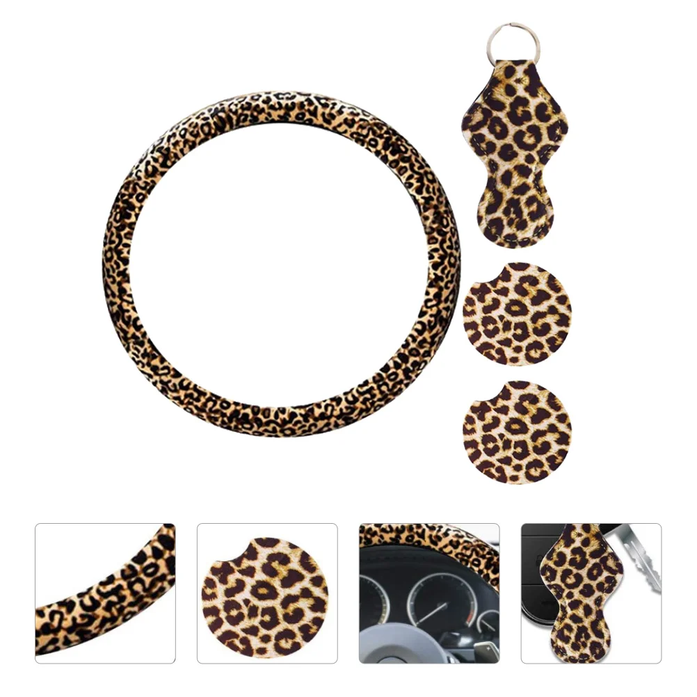 1 Set Car Interior Decorations Anti-skid Steering Wheel Cover Leopard Keychain Steering Wheel Cover
1 Set Car Interior Decorations Anti-skid Steering Wheel Cover Leopard Keychain Steering Wheel Cover
