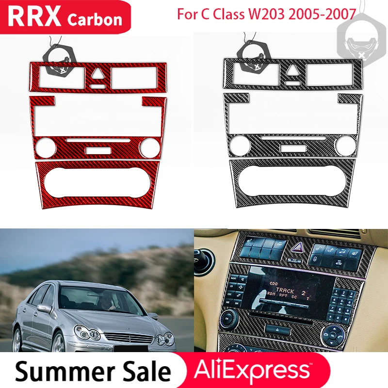 RRX Car Interior for Mercedes-Benz W203 C-Class 2005-2007 Real Carbon Fiber Center Control Radio CD AC Panel Cover Trim Stickers
RRX Car Interior for Mercedes-Benz W203 C-Class 2005-2007 Real Carbon Fiber Center Control Radio CD AC Panel Cover Trim Stickers