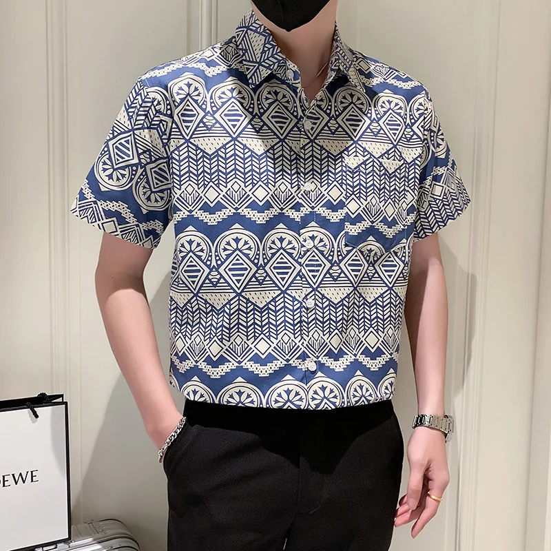 Luxury Baggy Floral Camisas De Hombre High Quality Cotton Breathable Short Sleeve Men Printed Shirt Summer Hawaiian Shirts Tops
Luxury Baggy Floral Camisas De Hombre High Quality Cotton Breathable Short Sleeve Men Printed Shirt Summer Hawaiian Shirts Tops