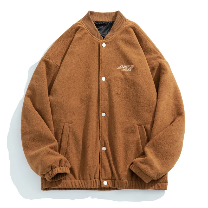 2022 Autumn New Polar Fleece Jackets Men's Letter Embroidery Loose Coats Male Fashion Outerwear Streetwear Baseball jacket
2022 Autumn New Polar Fleece Jackets Men's Letter Embroidery Loose Coats Male Fashion Outerwear Streetwear Baseball jacket
