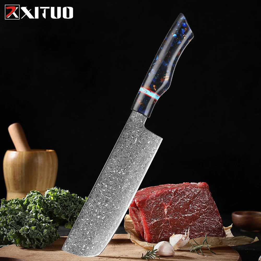 XITUO Damascus Knife 7 inch Kiritsuke Kitchen Chef Japanese Knife 67Layers VG10 High Carbon Stainless Steel Knives Razor Sharp
XITUO Damascus Knife 7 inch Kiritsuke Kitchen Chef Japanese Knife 67Layers VG10 High Carbon Stainless Steel Knives Razor Sharp
