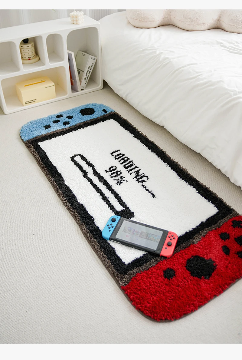 NS game machine carpet, bedroom, living room, sofa, window carpet, red blue handset handle, creative tufting bedside carpet
NS game machine carpet, bedroom, living room, sofa, window carpet, red blue handset handle, creative tufting bedside carpet