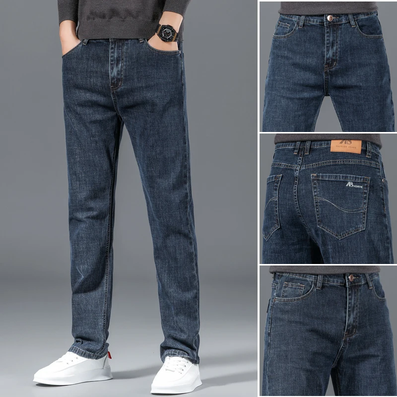 Spring Summer Thin Straight Men Jeans Classic Version Blue Stretch Comfortable Casual Denim Trousers Male Brand Clothing
Spring Summer Thin Straight Men Jeans Classic Version Blue Stretch Comfortable Casual Denim Trousers Male Brand Clothing