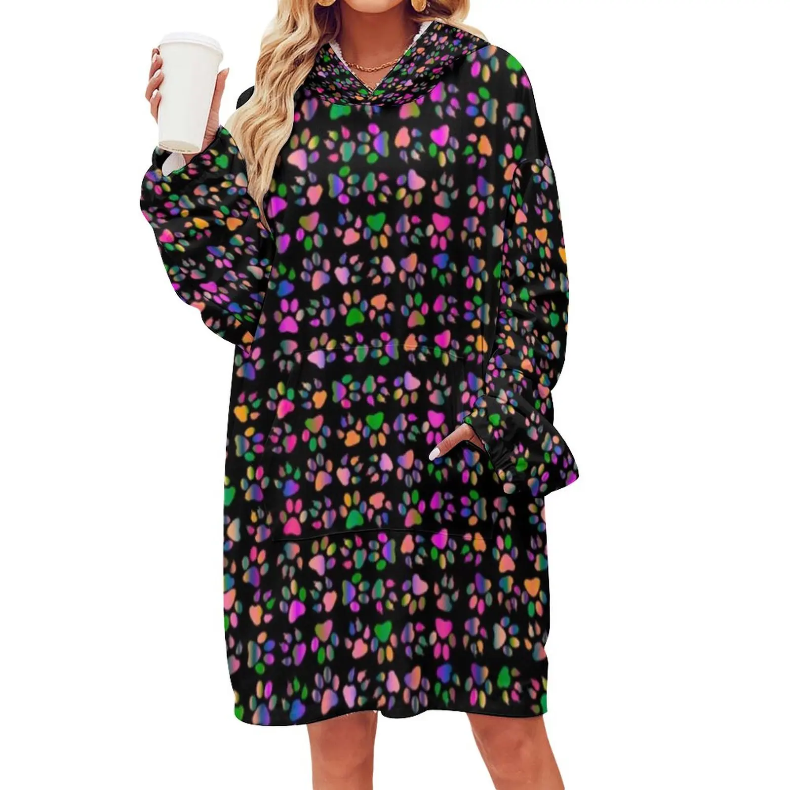 Красочное одеяло в виде лап собаки с радужным принтом, домашнее теплое пушистое одеяло с капюшоном для взрослых, s одеяло, рубашка с карманом
Красочное одеяло в виде лап собаки с радужным принтом, домашнее теплое пушистое одеяло с капюшоном для взрослых, s одеяло, рубашка с карманом