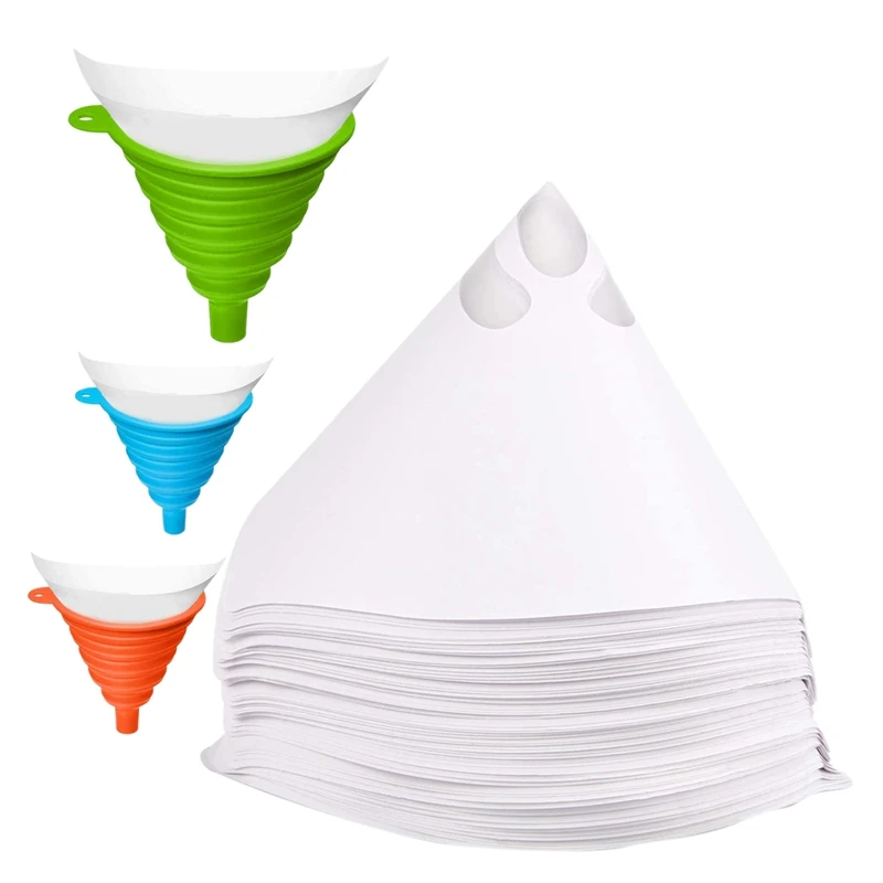 300 Pcs Paint Filters Strainer With 100 Micrometre Flow Nylon Mesh Cone Paint Filter Screen With 3 Pcs Silicone Funnel
300 Pcs Paint Filters Strainer With 100 Micrometre Flow Nylon Mesh Cone Paint Filter Screen With 3 Pcs Silicone Funnel