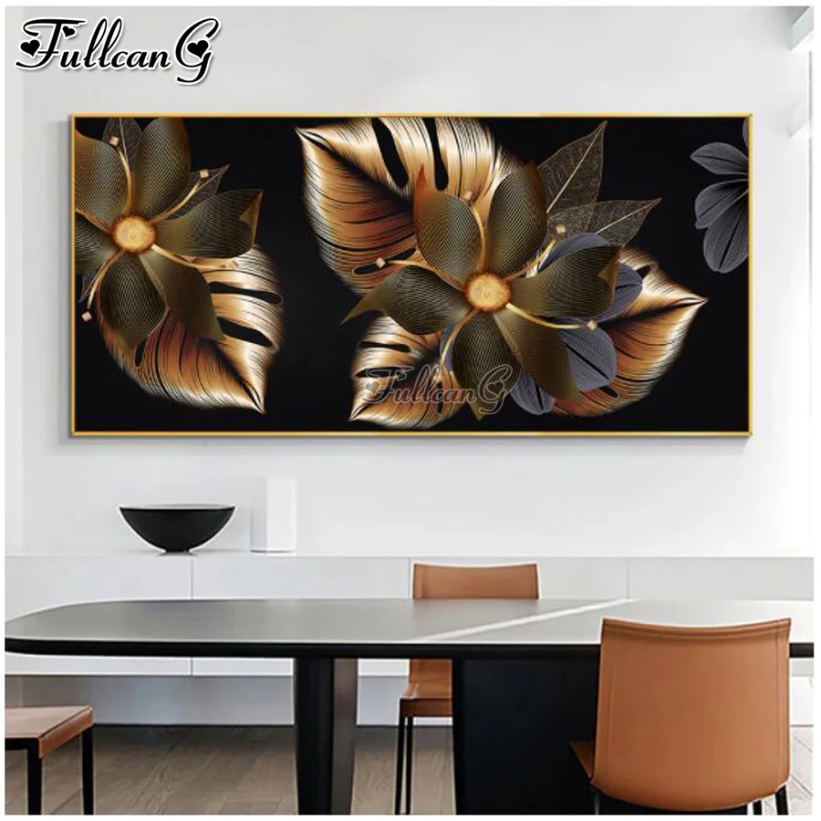 FULLCANG Black Gold Flowers 5d diy large diamond painting full square round drill mosaic embroidery Leaves home decor FG0868
FULLCANG Black Gold Flowers 5d diy large diamond painting full square round drill mosaic embroidery Leaves home decor FG0868