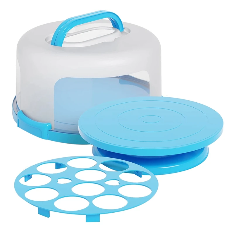 Cake Cupcake Carrier With Lid And Handle + Cake Stand Plate With Dome 10Inch Round Cake Container Holder With Cover Blue
Cake Cupcake Carrier With Lid And Handle + Cake Stand Plate With Dome 10Inch Round Cake Container Holder With Cover Blue