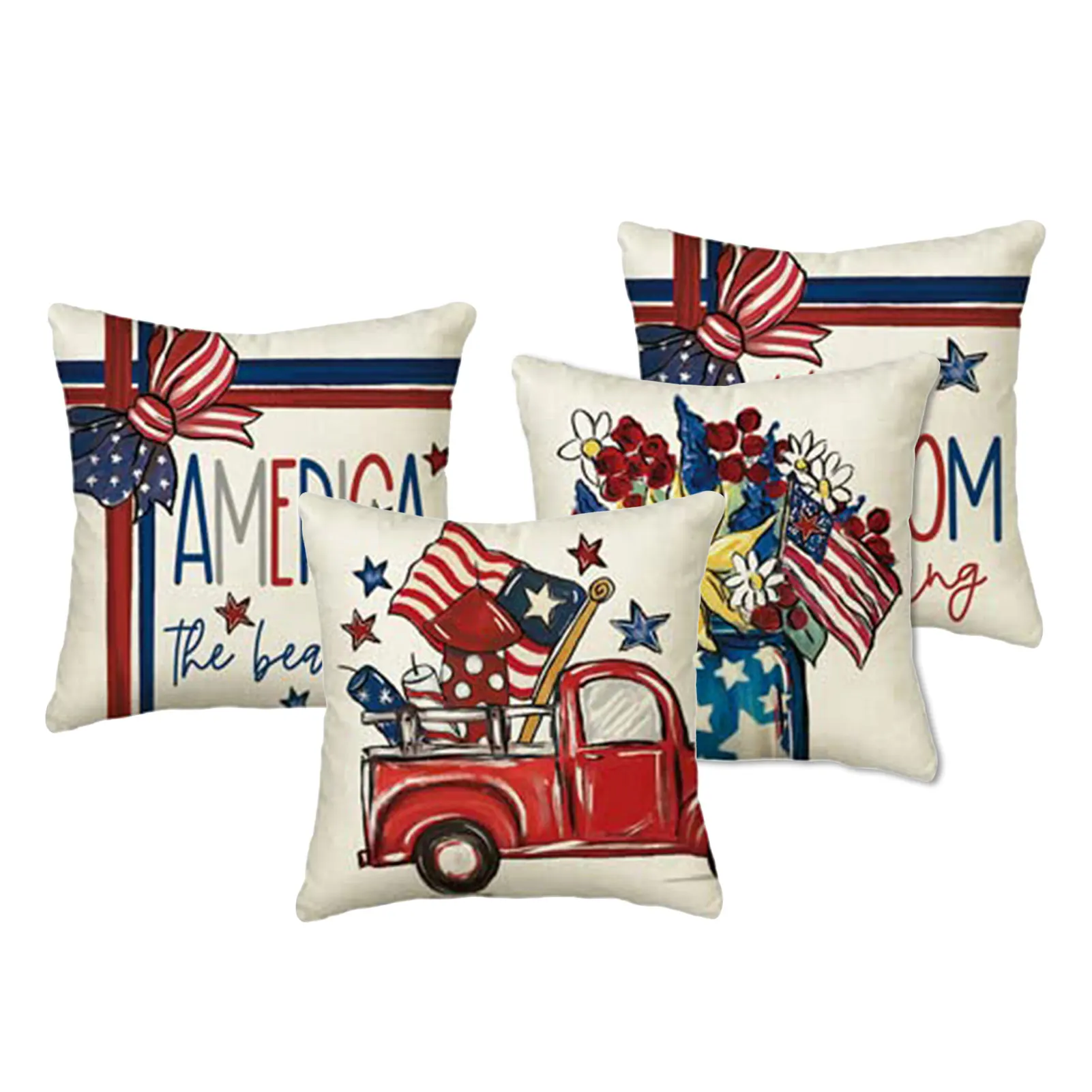 July 4th Independence Day Cushion Cover 4pcs Patriotic National Holiday Pillowcase Memorial Day Throw Pillow Covers Patriotic 
July 4th Independence Day Cushion Cover 4pcs Patriotic National Holiday Pillowcase Memorial Day Throw Pillow Covers Patriotic
