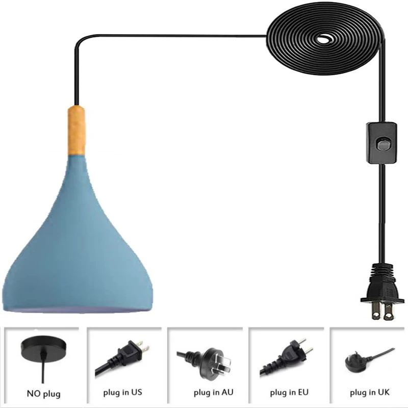 Nordic Hanging Light with Plug-In Cord, On/off Switch, Blue Metal Plug In Pendant Light, Modern Hanging Ceiling Light Fixture
Nordic Hanging Light with Plug-In Cord, On/off Switch, Blue Metal Plug In Pendant Light, Modern Hanging Ceiling Light Fixture