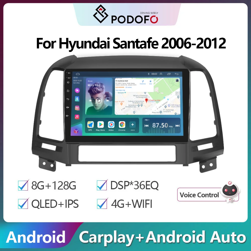 Автомагнитола Podofo, мультимедийный видеоплеер с GPS-навигацией для Hyundai Santa Fe 2 2006-2012, 2din
Автомагнитола Podofo, мультимедийный видеоплеер с GPS-навигацией для Hyundai Santa Fe 2 2006-2012, 2din