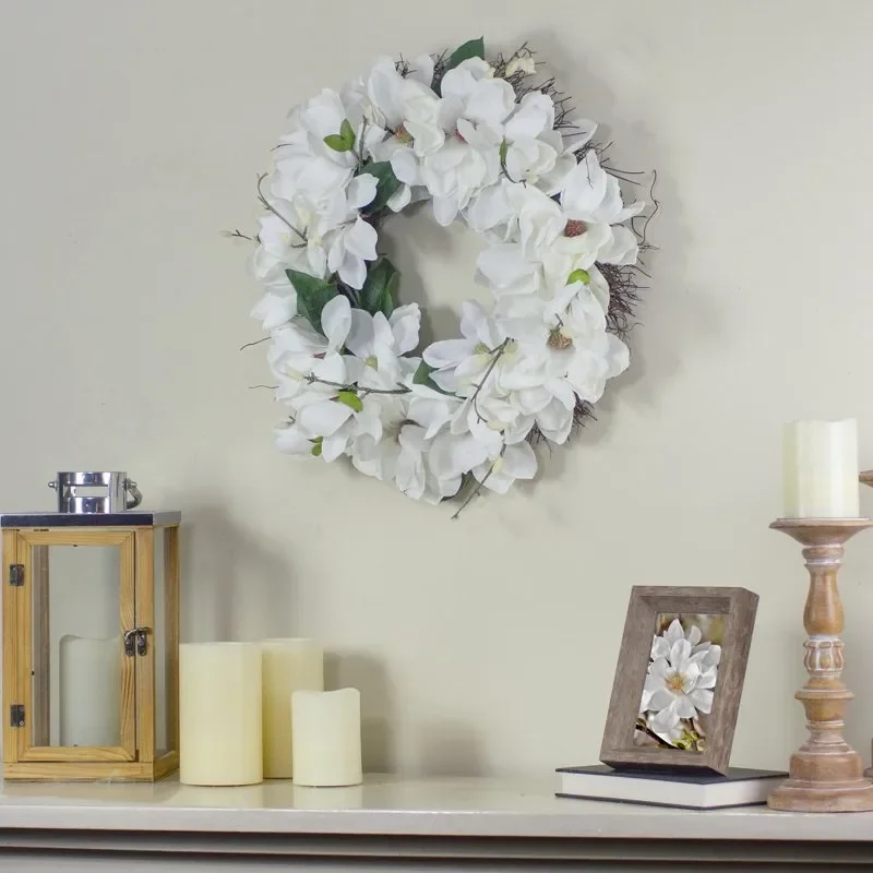 Delightful 24" Magnolias Spring Artificial Plant & Flower Wreath, Full of Joyful Vibes and Heart-warming Ambience.
Delightful 24" Magnolias Spring Artificial Plant & Flower Wreath, Full of Joyful Vibes and Heart-warming Ambience.