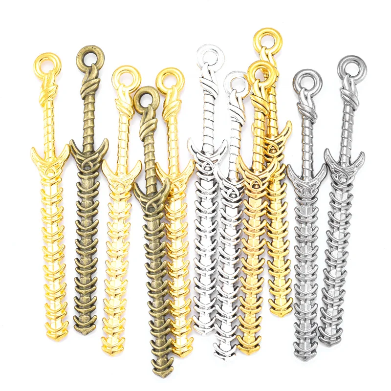 10PCS 5 colors Mixed Alloy Charms Knight Sword Knife Gun Bow Weapons Pendant For DIY Handmade Jewelry Material 70X10mm
10PCS 5 colors Mixed Alloy Charms Knight Sword Knife Gun Bow Weapons Pendant For DIY Handmade Jewelry Material 70X10mm