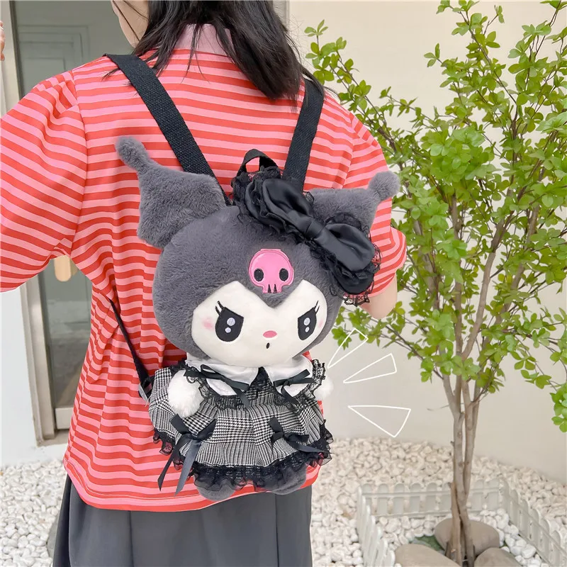 

Sanrio аниме милый мой мелодия Kuromi Девушки плюшевые куклы рюкзак новая кавайная сумка Плюшевые Мультяшные сумки коллекция детских подарков