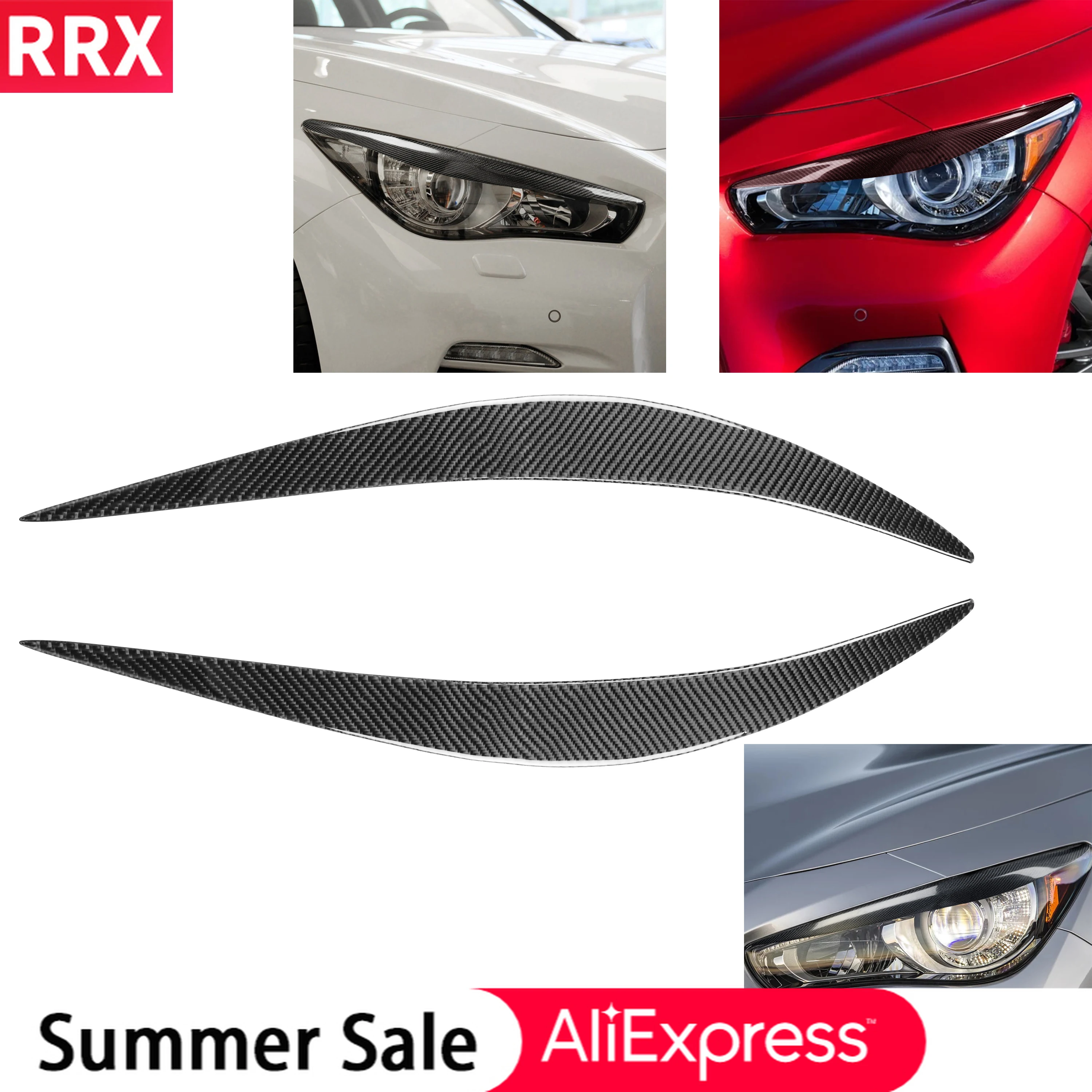 RRX For Infiniti Q50 2014-2020 Carbon Fiber Headlights Eyebrows Eyelids Cover Eyelash Headlamp Stickers Tuning Car Accessories
RRX For Infiniti Q50 2014-2020 Carbon Fiber Headlights Eyebrows Eyelids Cover Eyelash Headlamp Stickers Tuning Car Accessories