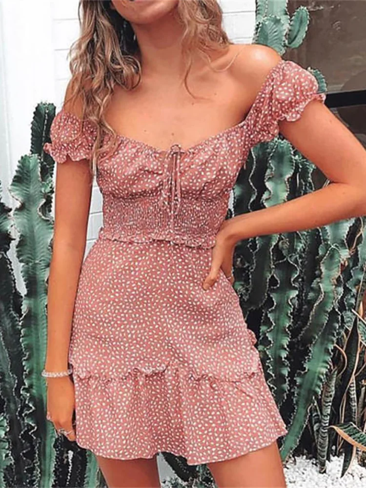 Printed Mini Dress Women Summer Bohemian Casual Ruffle High Waist Elegant Dress Female Sweet Beach Loose Fashion Sundress
Printed Mini Dress Women Summer Bohemian Casual Ruffle High Waist Elegant Dress Female Sweet Beach Loose Fashion Sundress