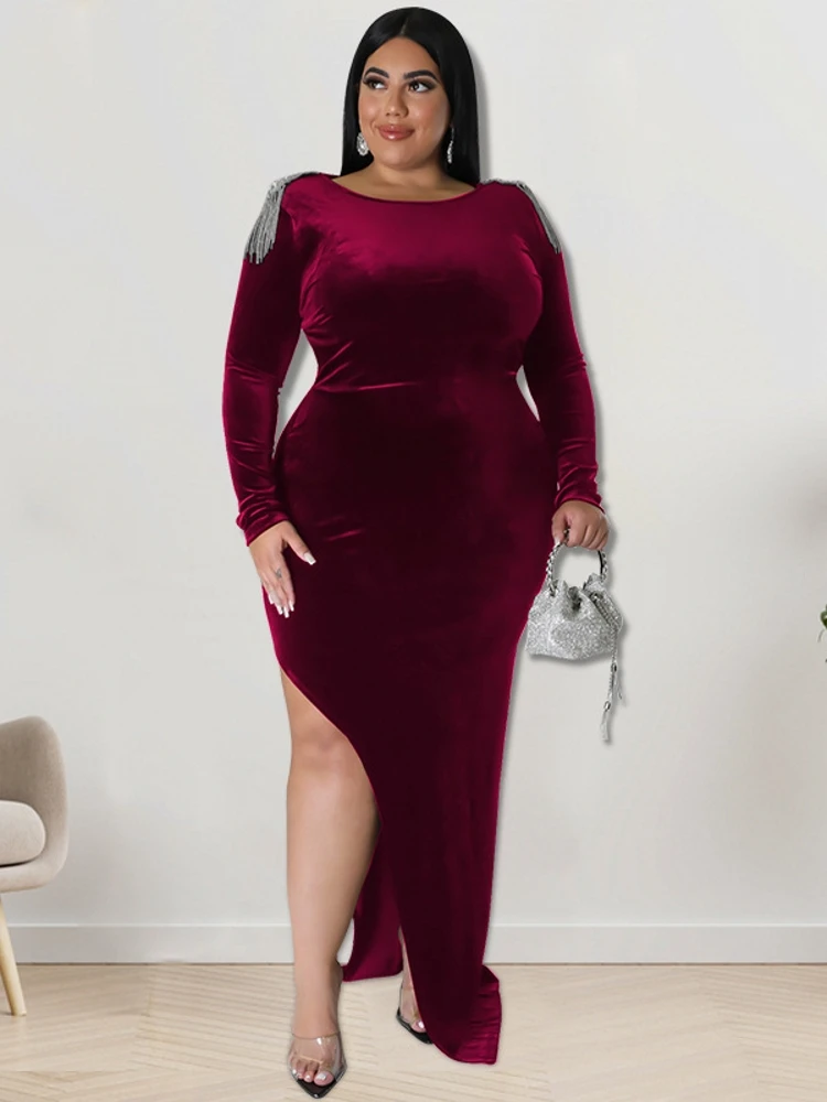 4XL 5XL Plus Size Dresses For Women Clothes Tassel Split High Waist Robes Autumn New Fashion Elegant Oversize Party Maxi Dress
4XL 5XL Plus Size Dresses For Women Clothes Tassel Split High Waist Robes Autumn New Fashion Elegant Oversize Party Maxi Dress