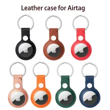 For Apple Airtag Case Leather Keychain Protective Cover For Air tag Dog Tracker Locator Device For airtag Case air tag llavero