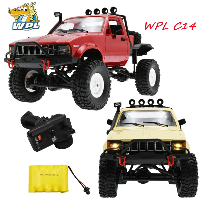 WPL C14 RC Car 1:16 2.4G 4CH 4WD Off-Road 20Km/H Top Speed Climbing Truck LED Light On-Road RTR Version For Kids Gifts Toys
WPL C14 RC Car 1:16 2.4G 4CH 4WD Off-Road 20Km/H Top Speed Climbing Truck LED Light On-Road RTR Version For Kids Gifts Toys