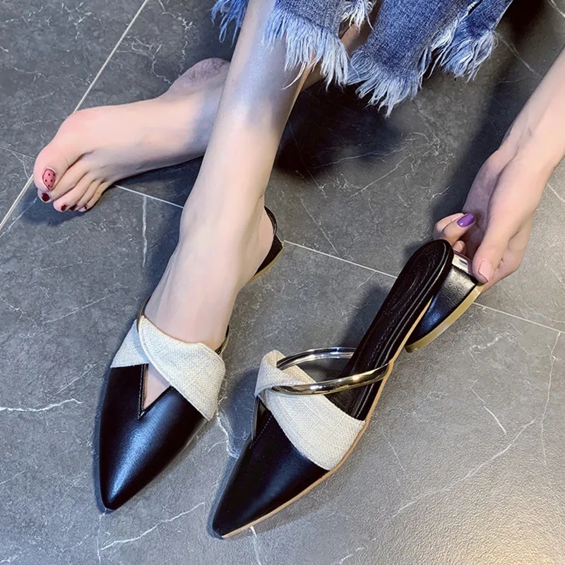 Slippers Casual Female Shoes Loafers Slides Pointed Toe Mules For Women 2022 Butterfly-Knot Med Low Square heel Luxury New Summe
Slippers Casual Female Shoes Loafers Slides Pointed Toe Mules For Women 2022 Butterfly-Knot Med Low Square heel Luxury New Summe