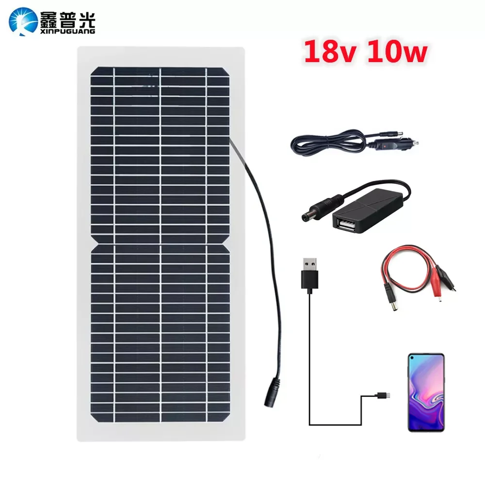 2023New Portable 18V 10W Solar Charger Flexible Solar Panel Monocrystalline Cell Outdoor Cell Phone Power Bank Car Battery Charg
2023New Portable 18V 10W Solar Charger Flexible Solar Panel Monocrystalline Cell Outdoor Cell Phone Power Bank Car Battery Charg