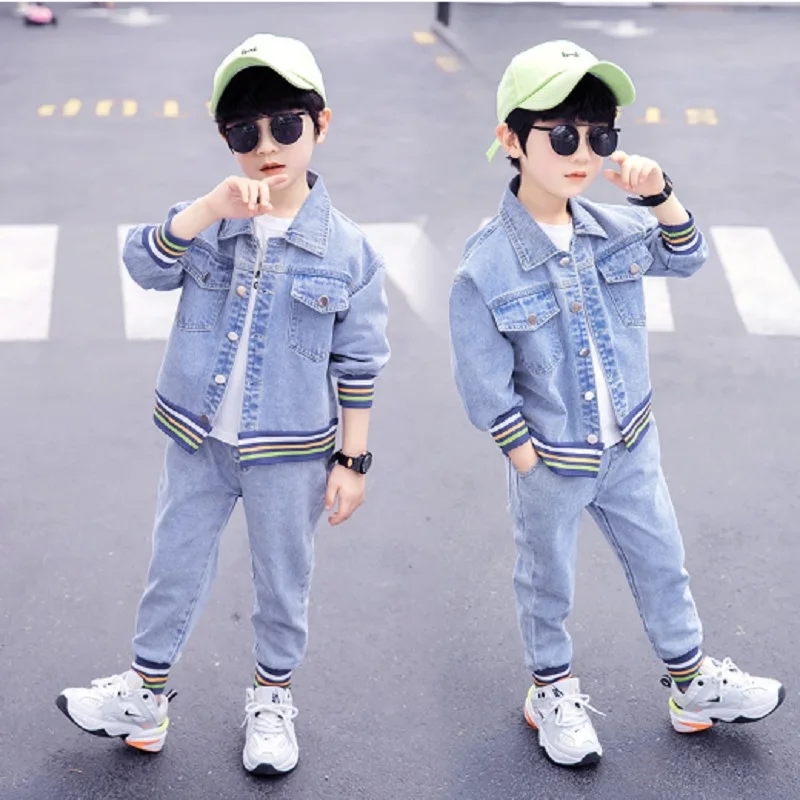 Boys Denim Sports Clothing Sets New 2021 Spring/Autumn Children's Sets Light Blue Color 2 Piece Size4-14 Kids Clothes Coat ly104
Boys Denim Sports Clothing Sets New 2021 Spring/Autumn Children's Sets Light Blue Color 2 Piece Size4-14 Kids Clothes Coat ly104
