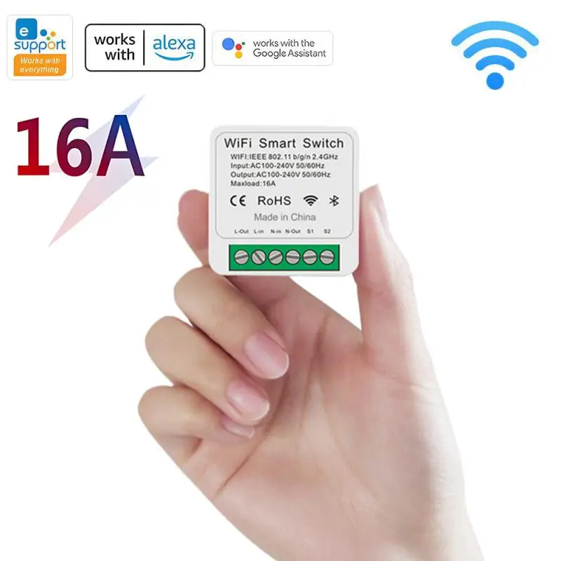 EWeLink 16A MINI Wifi Switch DIY 2-way Remote Control Timer Relay Smart Home Automation Module Works With Alexa Google Home
EWeLink 16A MINI Wifi Switch DIY 2-way Remote Control Timer Relay Smart Home Automation Module Works With Alexa Google Home