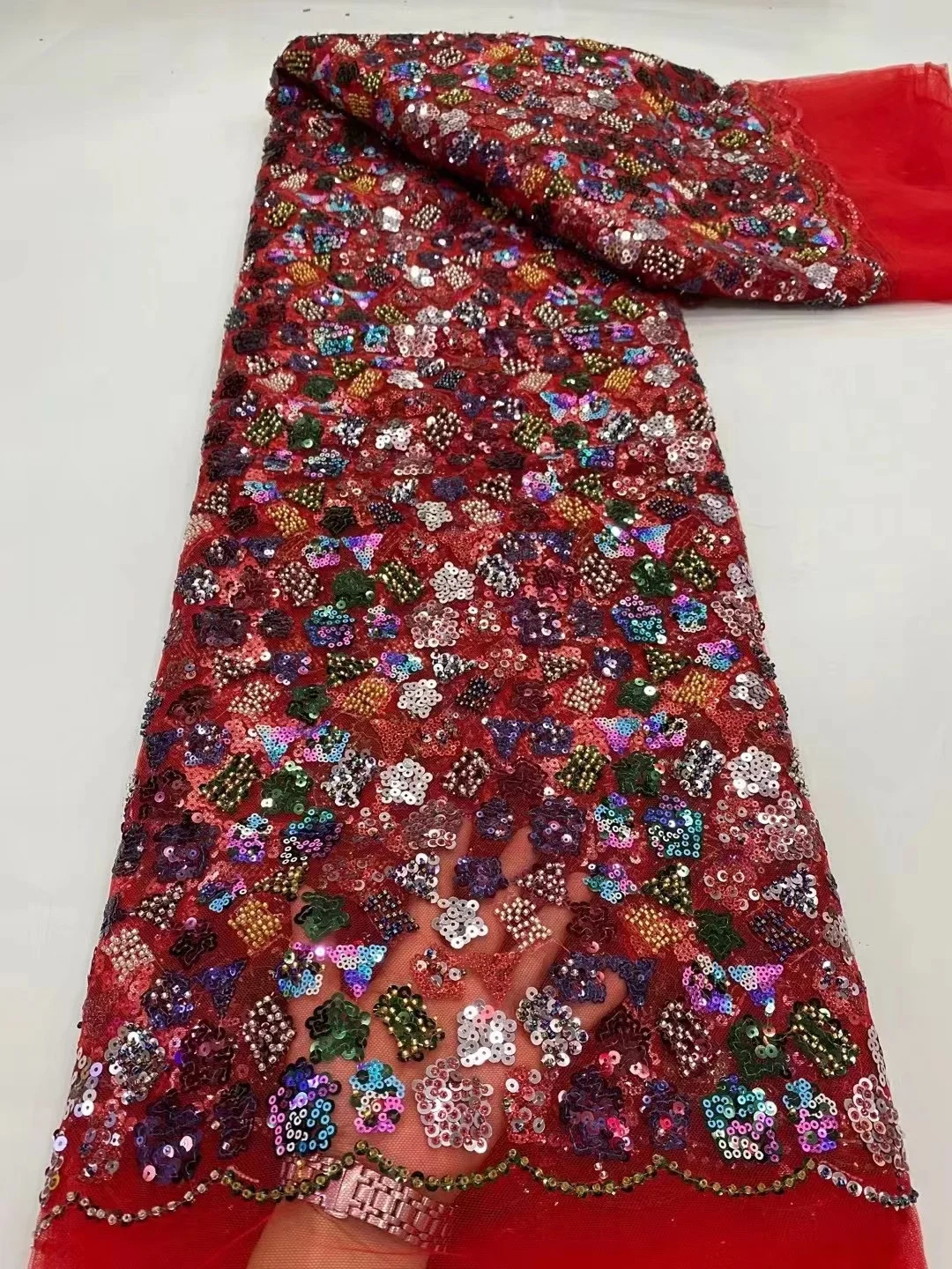 Red Luxury Heavy Beaded Pearl Lace Fabric Materials 2022 African Dubai Lace Embroidery Fabric for Wedding Party Dresses 5 Yards
Red Luxury Heavy Beaded Pearl Lace Fabric Materials 2022 African Dubai Lace Embroidery Fabric for Wedding Party Dresses 5 Yards