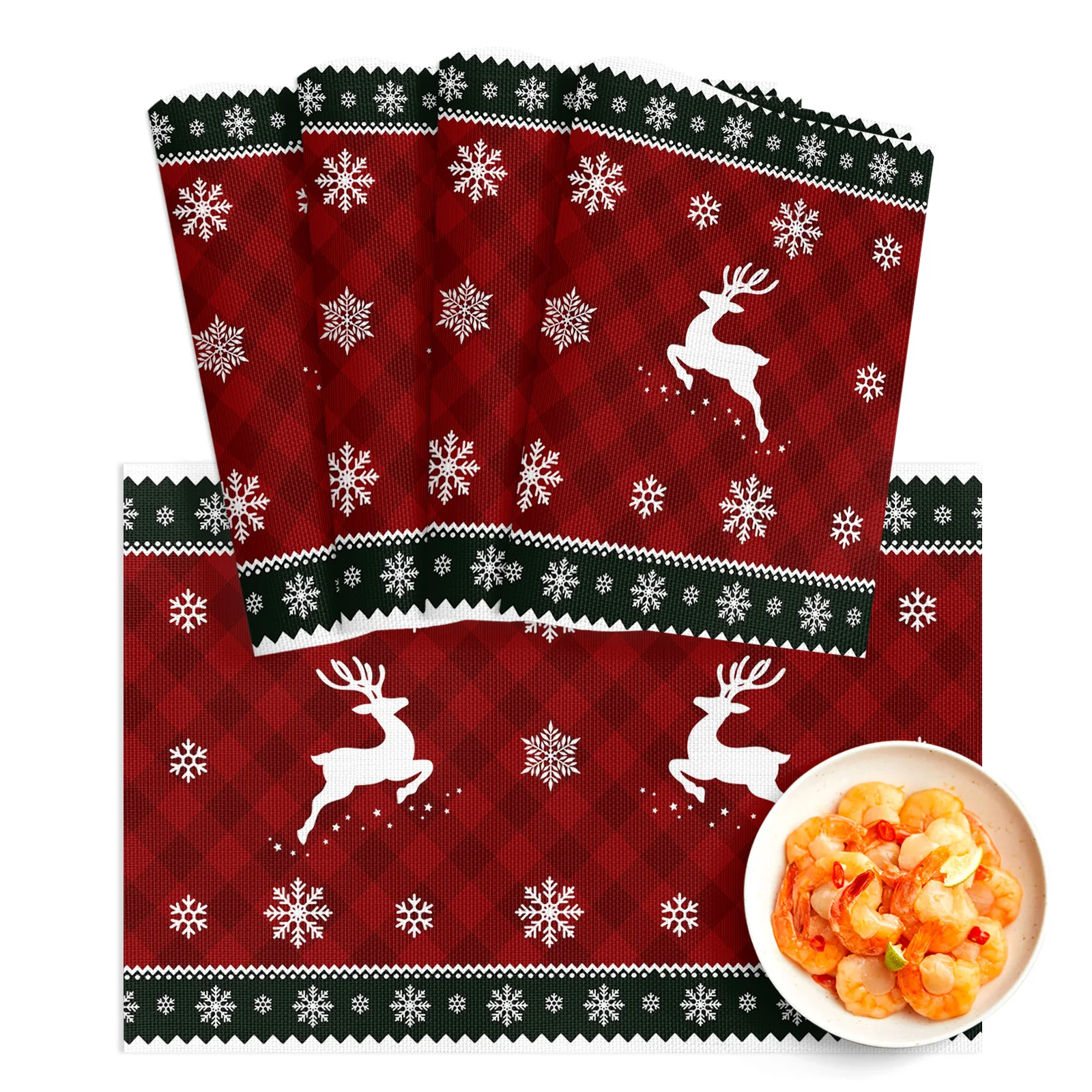 4/6pcs Placemat Christmas Snowflake Elk Red Plaid Restaurant Kitchen Accessories PVC Dining Table Mats Disc Bowl Coaster Pad
4/6pcs Placemat Christmas Snowflake Elk Red Plaid Restaurant Kitchen Accessories PVC Dining Table Mats Disc Bowl Coaster Pad