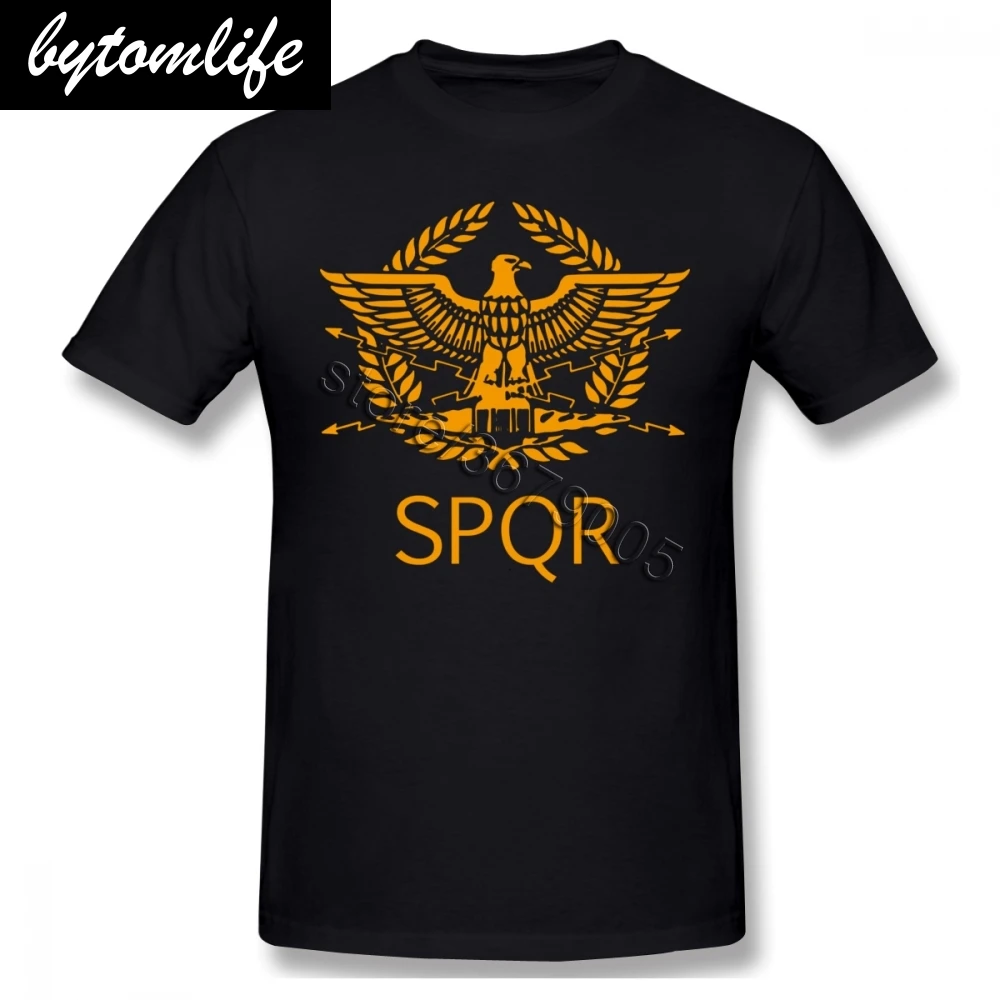 

Spqr Roman Eagle T Shirt Fashion Casual Cotton Tshirt Mens Crew Neck Byzantine Eagle Symbol Flag T-shirt Large Size Tees