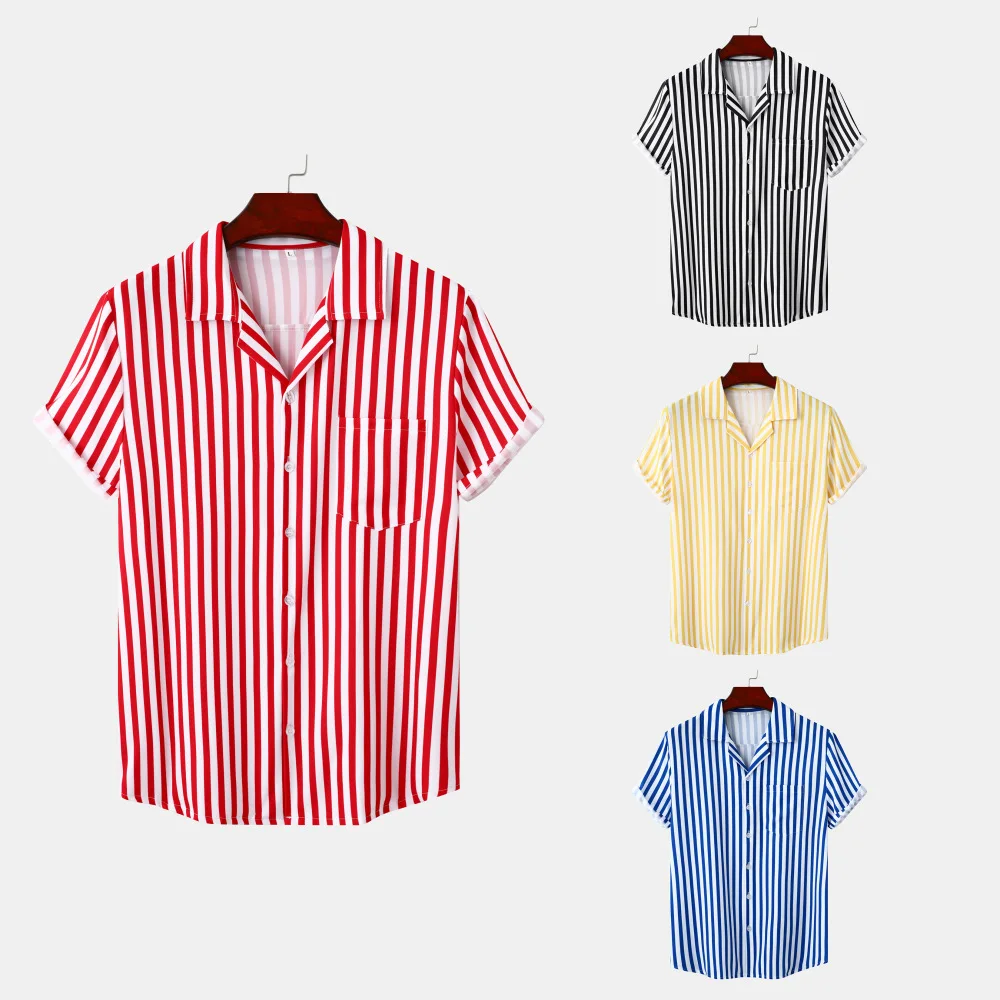 15 Colors New Hawaiian Striped Men's Shirt Summer Beach Short Sleeve Blouses Pocket Vintage Print Top Men Fashion Male Clothing
15 Colors New Hawaiian Striped Men's Shirt Summer Beach Short Sleeve Blouses Pocket Vintage Print Top Men Fashion Male Clothing