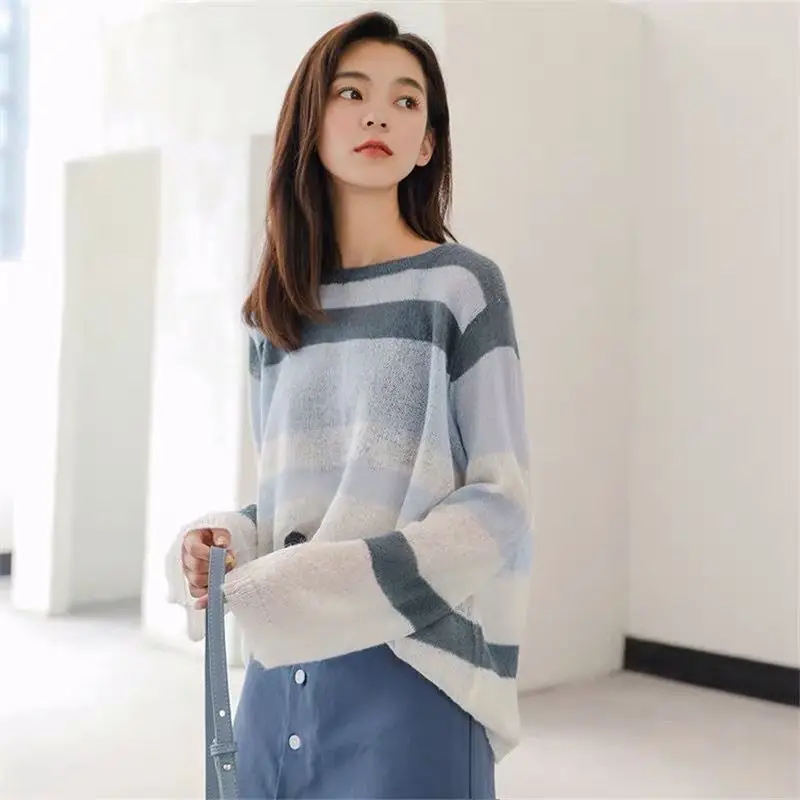 Sexy Women Pullover Stripe Hollow Sweater Female 2022 Summer Fashion Loose Tops Long Sleeve Knitted Shirt Women's Clothing X208
Sexy Women Pullover Stripe Hollow Sweater Female 2022 Summer Fashion Loose Tops Long Sleeve Knitted Shirt Women's Clothing X208