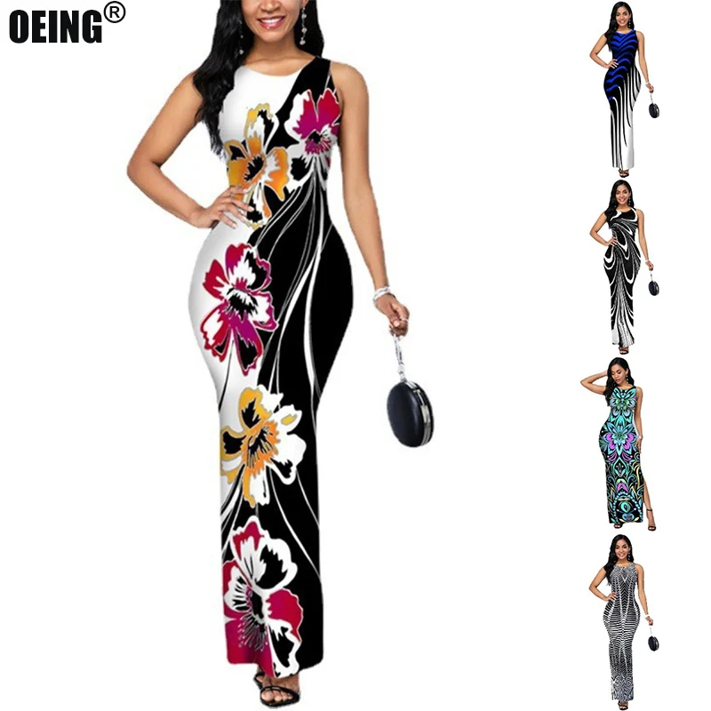 Floral Printed Sexy Slim Side Slit Sleeveless Womens Dresses O-Neck Pencil Elegant Bodycon Nightclub Party Plus Size Maxi Dress
Floral Printed Sexy Slim Side Slit Sleeveless Womens Dresses O-Neck Pencil Elegant Bodycon Nightclub Party Plus Size Maxi Dress