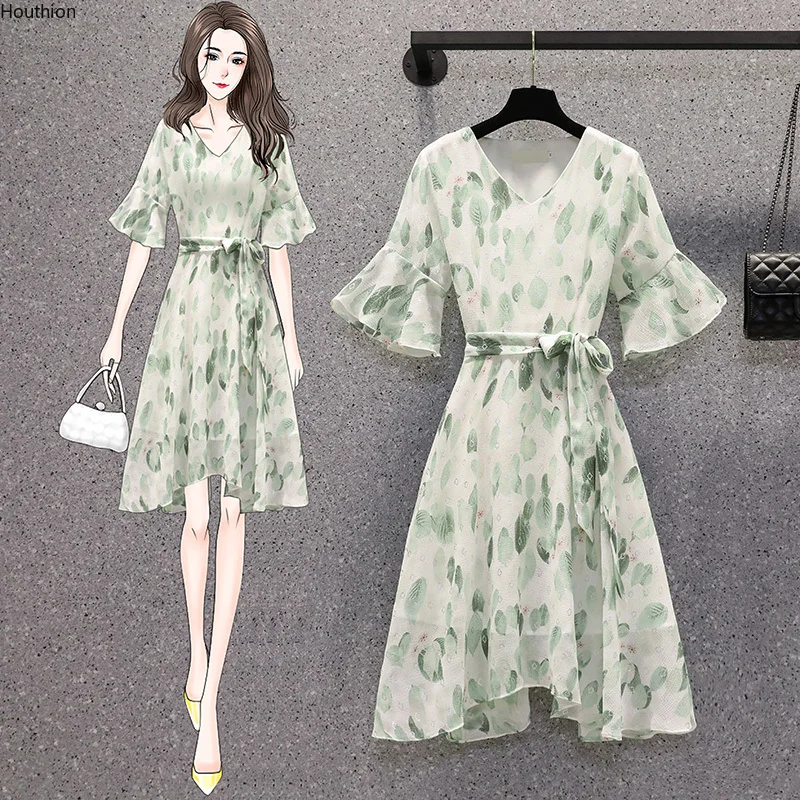 2022 Chiffon Loose Women's Dress New Fashion Summer Lotus Leaf Short Sleeve Floral Printing High Waist Female Clothing
2022 Chiffon Loose Women's Dress New Fashion Summer Lotus Leaf Short Sleeve Floral Printing High Waist Female Clothing