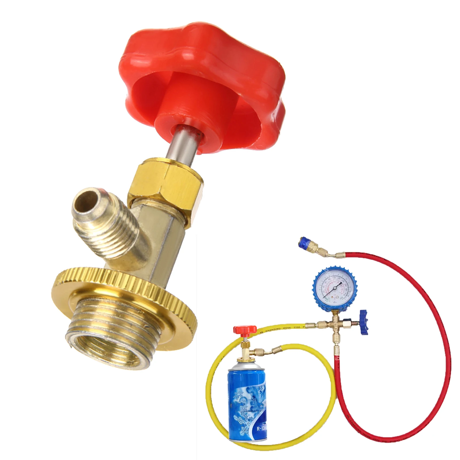 R-134A Can Tap SAE Refrigerant Dispenser Tool SAE Dispenser Valve AC Refrigerant Bottle Opener For Automotive Air Conditioning
R-134A Can Tap SAE Refrigerant Dispenser Tool SAE Dispenser Valve AC Refrigerant Bottle Opener For Automotive Air Conditioning