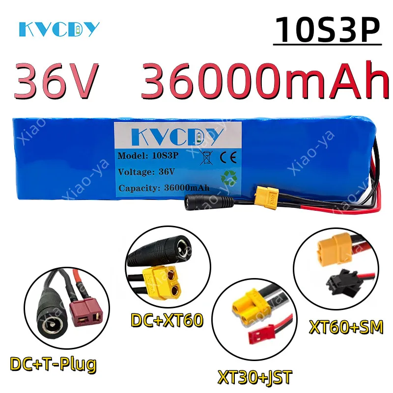 Литий-ионный аккумулятор KVCDY 18650 10S3P,36 В, 36000 мАч, Высокая мощность 500 Вт, подходит для электромобилей, газонокосилок, интерфейса XT60
Литий-ионный аккумулятор KVCDY 18650 10S3P,36 В, 36000 мАч, Высокая мощность 500 Вт, подходит для электромобилей, газонокосилок, интерфейса XT60