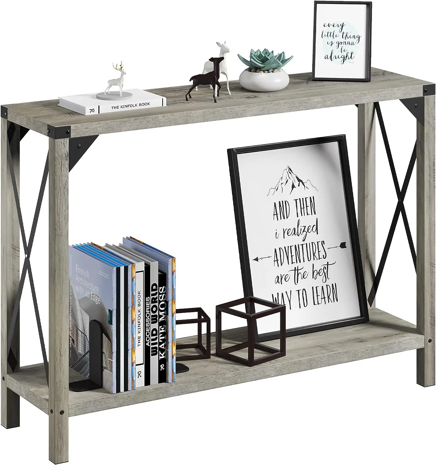 43 Inch Narrow Console Table, 2-Tier Wood Accent Sofa Table Furniture for Entryway, Living Room, Hallway, Easy Assembly (Grey, 4
43 Inch Narrow Console Table, 2-Tier Wood Accent Sofa Table Furniture for Entryway, Living Room, Hallway, Easy Assembly (Grey, 4