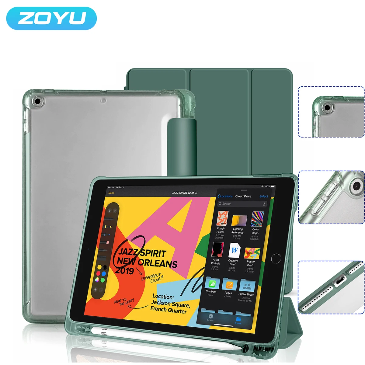 Чехол ZOYU для Ipad 10,2 дюйма с держателем для карандашей Air 3/4/5-го поколения для Ipad Pro 11/12. 9-дюймовый чехол для планшета Mini 5th/6th
Чехол ZOYU для Ipad 10,2 дюйма с держателем для карандашей Air 3/4/5-го поколения для Ipad Pro 11/12. 9-дюймовый чехол для планшета Mini 5th/6th