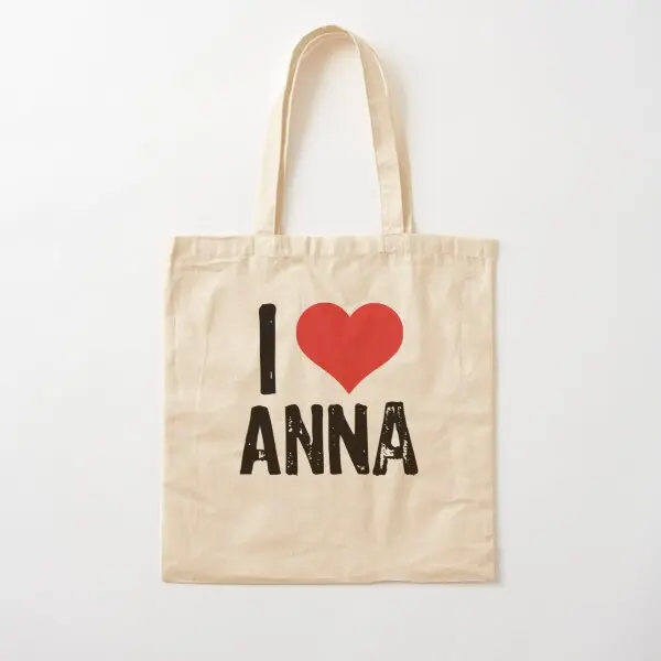 

Хлопковая Холщовая Сумка I Love Anna, многоразовая дорожная сумка-тоут, модная тканевая дизайнерская Складная Дамская сумочка для покупки продуктов