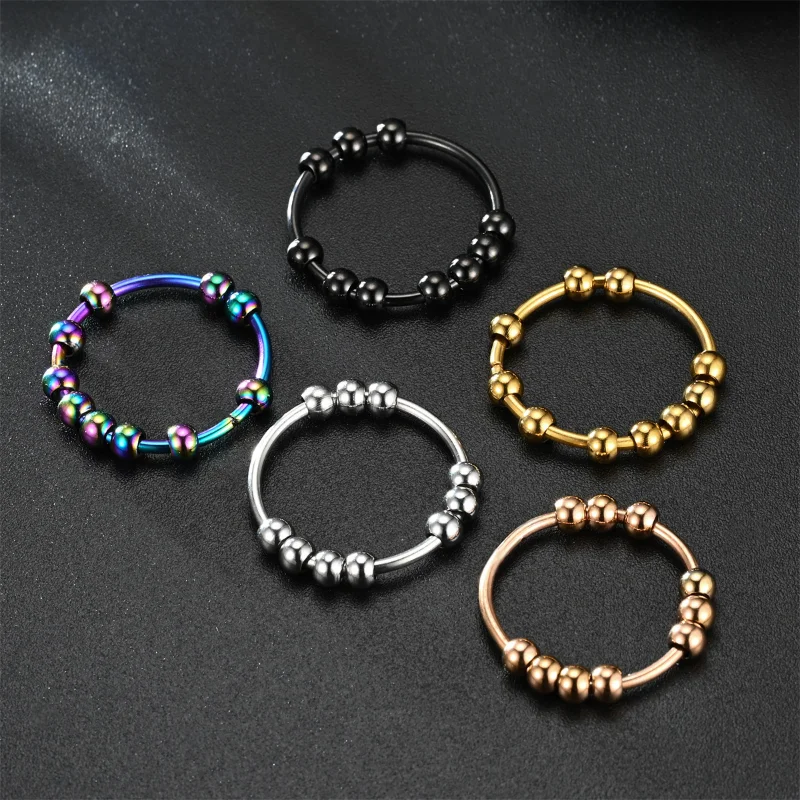 Stainless Steel Beads Anxiety Rings Stress Relief Fidget Rings for Women Men INS Simple Style Fashion Jewelry Gifts Trend UNISEX
Stainless Steel Beads Anxiety Rings Stress Relief Fidget Rings for Women Men INS Simple Style Fashion Jewelry Gifts Trend UNISEX