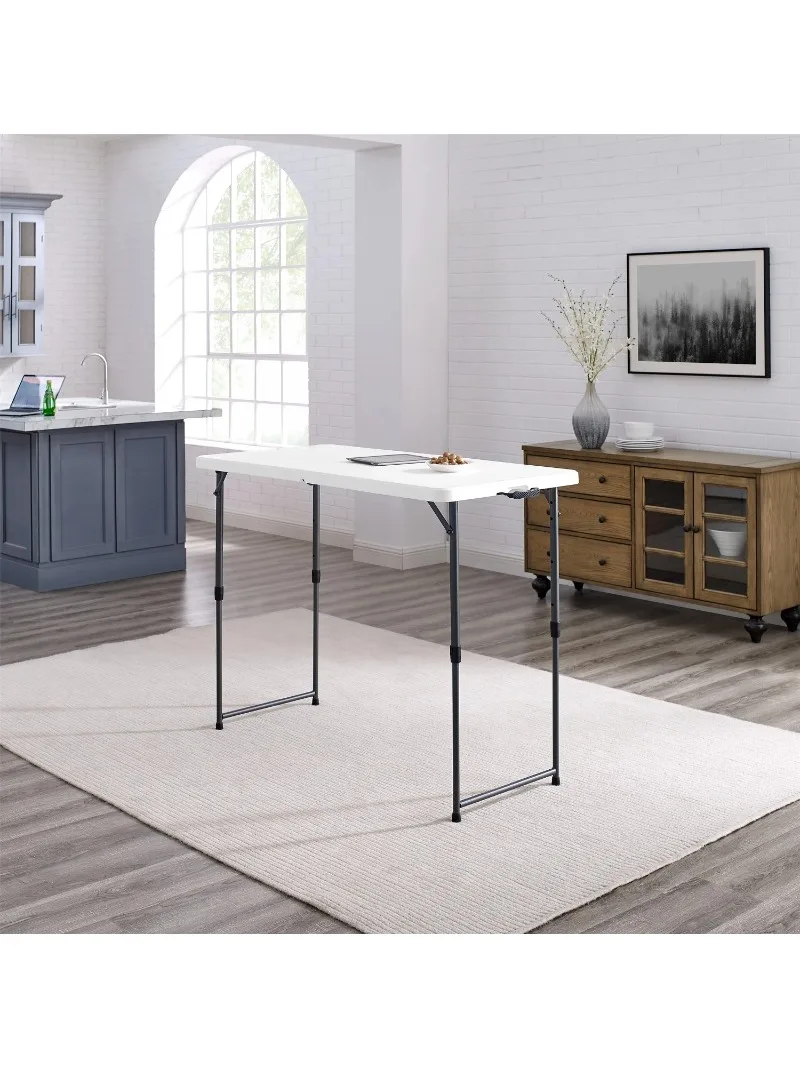 Mainstays 4 Foot Adjustable Height Premium Folding Table, White Granite
Mainstays 4 Foot Adjustable Height Premium Folding Table, White Granite
