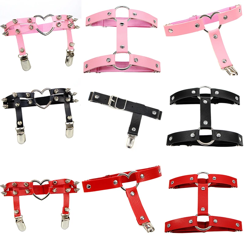 New Women Elastic Pu Leather Leg Ring Garter Lingerie Belt Punk Heart Rivet Thigh Ring Goth Harajuku Harness Stockings Garter
New Women Elastic Pu Leather Leg Ring Garter Lingerie Belt Punk Heart Rivet Thigh Ring Goth Harajuku Harness Stockings Garter