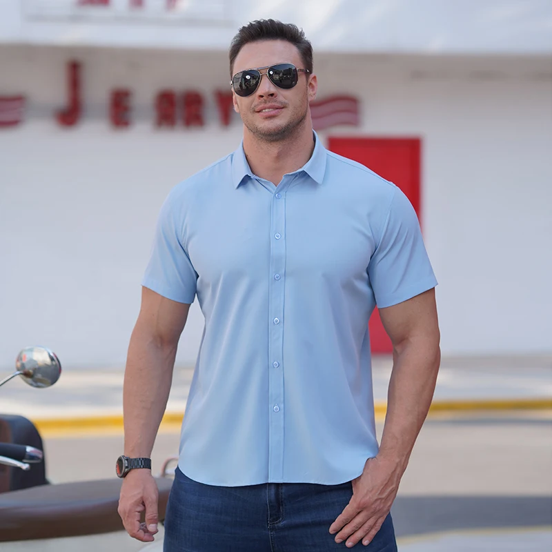 Summer Large Size Men Business Casual Solid Color Short Sleeve Shirts Plus Dress Oversize Office White Fatty Male Social Shirt
Summer Large Size Men Business Casual Solid Color Short Sleeve Shirts Plus Dress Oversize Office White Fatty Male Social Shirt