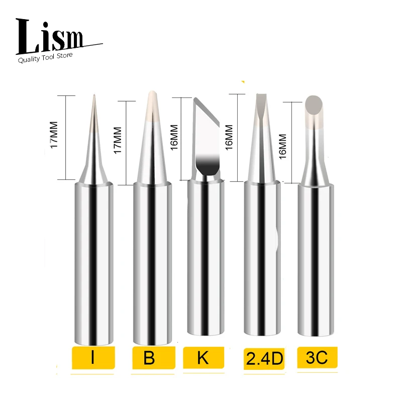Tin Tip for Station Soldering Iron, Welder Tips Accessories, 5Pcs 900M (I+B+K+3C+2.4D), Internal Heating Constant Temperature
Tin Tip for Station Soldering Iron, Welder Tips Accessories, 5Pcs 900M (I+B+K+3C+2.4D), Internal Heating Constant Temperature