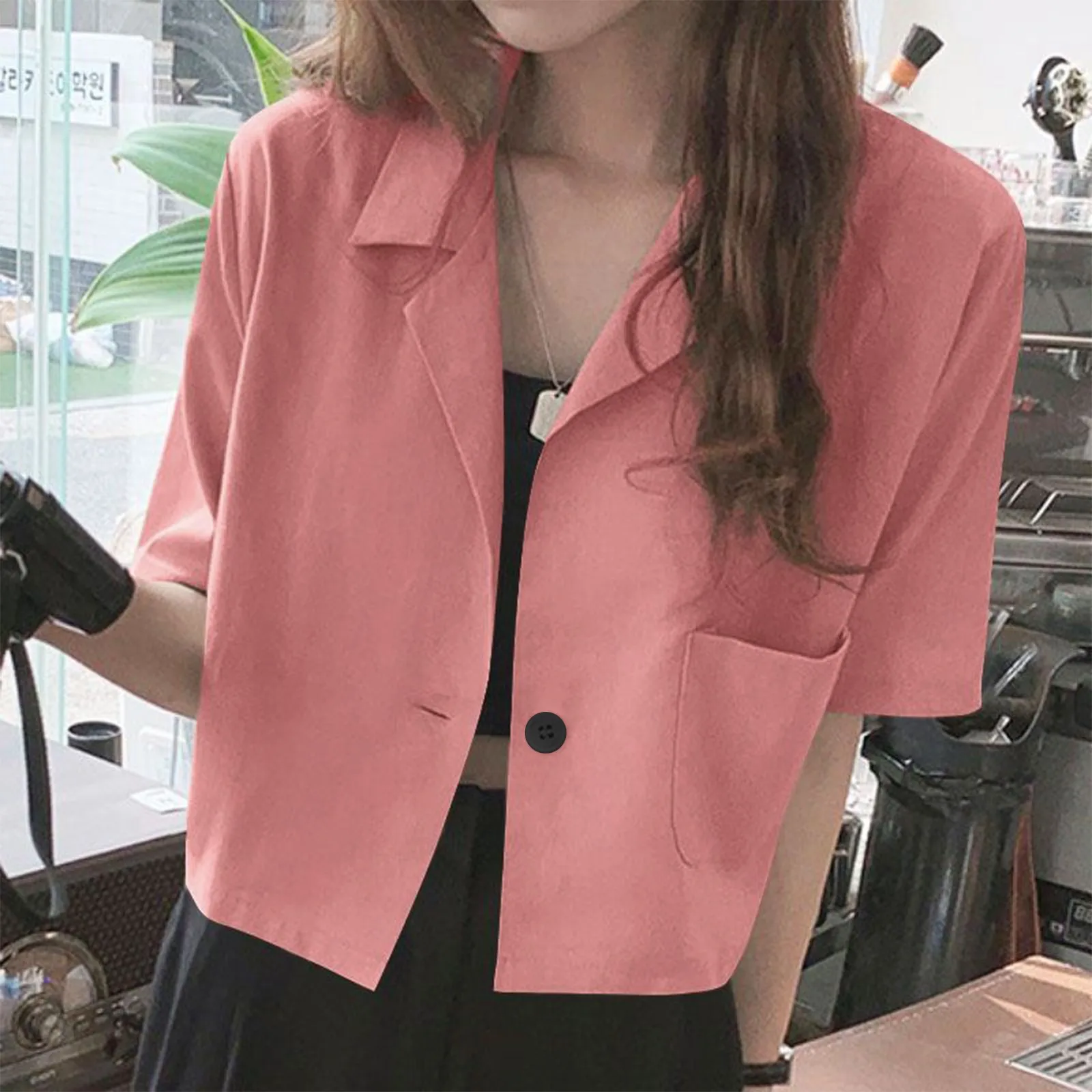 

Винтажная женская рубашка в стиле Харадзюку с коротким рукавом, однотонная Простая Офисная Летняя женская рубашка, топы, шикарный корейский стиль, подходящий ко всему темперамент
