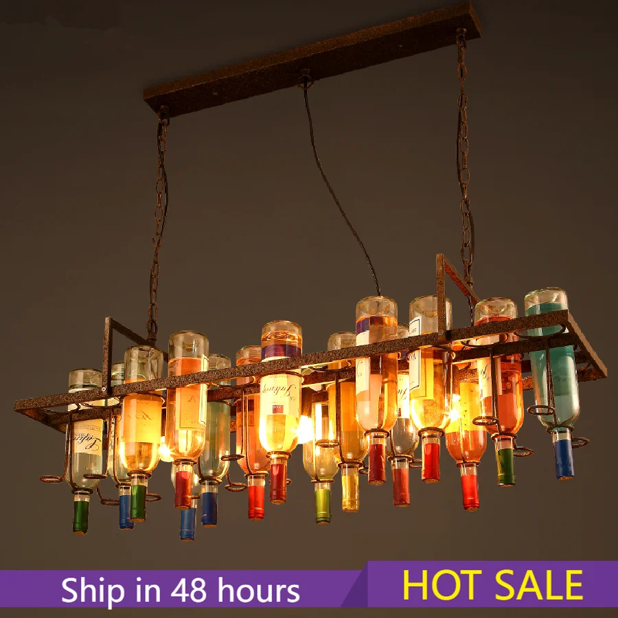 Ретро-люстра в стиле лофт, креативные подвесные светильники для ресторана, гостиной, бара, кофе, украшение для бутылки, железные люстры 
Ретро-люстра в стиле лофт, креативные подвесные светильники для ресторана, гостиной, бара, кофе, украшение для бутылки, железные люстры