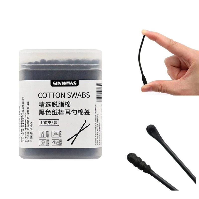 100PCS/box Black Double Head Cotton Swab Women Makeup Lipstik Cotton Buds Tip Stick Nose Ear Cleaning Health Care Tools
100PCS/box Black Double Head Cotton Swab Women Makeup Lipstik Cotton Buds Tip Stick Nose Ear Cleaning Health Care Tools