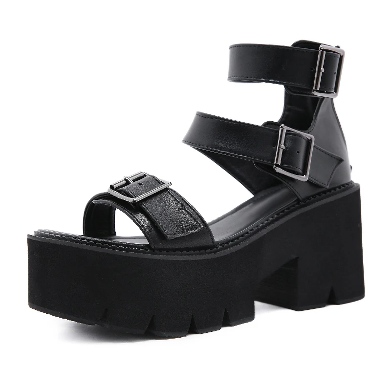 

Summer Thick-heeled Roman Sandals Women Casual Shoes Fashion Zip Gladiator Sandals Woman Platform Shoe Sandalias De Las Mujeres