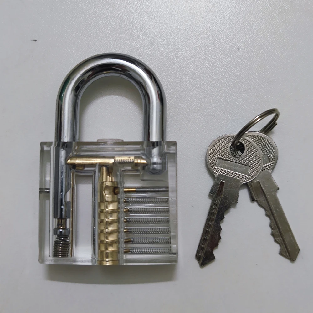 

Transparent Visible Locks Visible Cutaway Mini Practice View Padlock Hasps Training Skill 78x50mm for Locksmith Tools Hardware